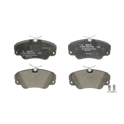Afbeelding van BOSCH 0 986 460 939 Remblokkenset Low Metallic Met anti kreukplaat, schroeven toebehoren OPEL: Senator B, Omega B Saloon, A Saloon