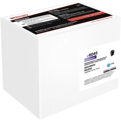 Afbeelding van Edding Toner vervangt Lexmark 80C2HC0 / 802HC Compatibel Cyaan 3000 bladzijden EDD 6045