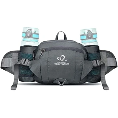Afbeelding van Waterfly heuptas, buiktas met flessenhouder en vak voor mobiele telefoon, waterdichte multifunctionele reis geschikt outdoor activiteiten, sport, kamperen, uitstapje, joggen, wandelen, klimmen, fietsen, trekking