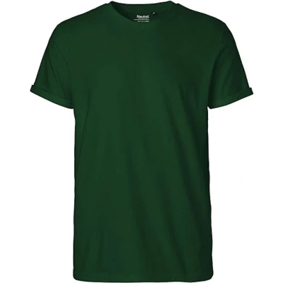 Afbeelding van Men&#039;s Roll Up Sleeve T Shirt met ronde hals Bottle Green S