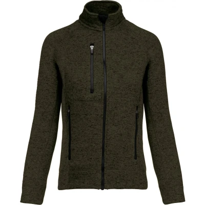 Afbeelding van Kariban Heather damesvest met rits K9107 Dark Khaki Melange