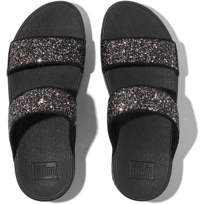 Afbeelding van Fitflop LULU Sandales à paillettes multitons pour femme, Noir, pointure 40, 40 EU