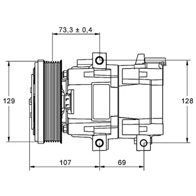 Afbeelding van MAHLE ORIGINAL ACP 855 000P AC Compressor FS10 170 12 PAG 46 R 134a Met afdichtring