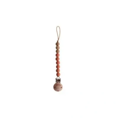 Afbeelding van Mushie Speenkoord EVA Clementine / Hout (look) 100% siliconen kralen