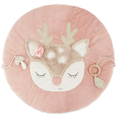 Afbeelding van Bieco Kruipmat voor baby&#039;s, hertenmotief, rond, gewatteerd, kruipdeken babyspeelboog, gevoerde babyspeelboog