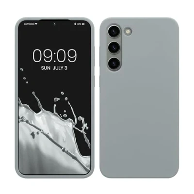 Afbeelding van kwmobile telefoonhoesje geschikt voor Samsung Galaxy S23 Plus Hoesje met siliconen coating Smartphone case in grijs