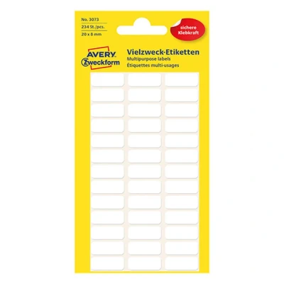 Image de Avery Zweckform 3073 étiquettes multi usages 20 x 8 mm (234 pièces) blanc
