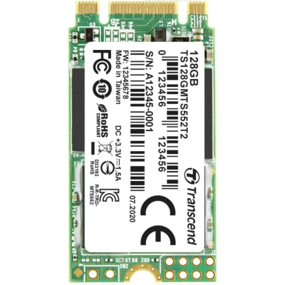 Afbeelding van Transcend MTS552T2 128 GB SATA M.2 SSD 2242 harde schijf 6 Gb/s Industrial TS128GMTS552T2
