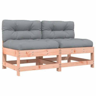 Afbeelding van Loungeset Met Kussens Massief Grenenhout of Douglas Hout 1 / Natuurlijk douglashout 2x midden