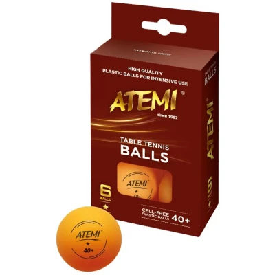 Afbeelding van Tafeltennisbal ATEMI 1 ster oranje/6 st.