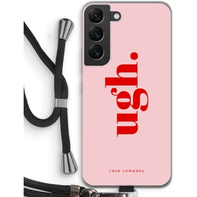 Afbeelding van Case Company® hoesje met Koord geschikt voor Samsung Galaxy S22 Ugh Telefoonhoesje Zwart Bescherming aan alle Kanten en Over de Schermrand