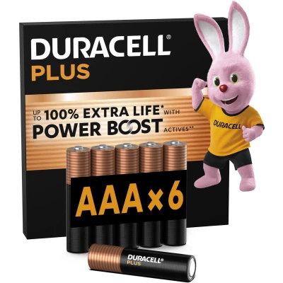 Afbeelding van Duracell Plus AAA alkaline batterijen 1,5V, LR03 6 stuks