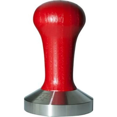 Afbeelding van Motta Koffie Tamper Rood Flat Base RVS 58mm