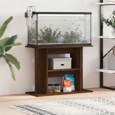 Afbeelding van vidaXL Aquariumstandaard 80x35x60 cm bewerkt hout bruin eikenkleur