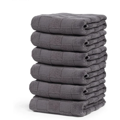 Afbeelding van Cinderella Checkmaid Keukendoek 50x55 cm Anthracite Set van 6