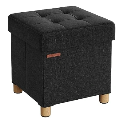 Afbeelding van Songmics LSF014B11 Zitzak voor woon of slaapkamer, opvouwbaar, 38 x 40 cm, zwart