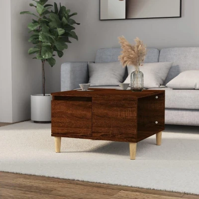 Afbeelding van Salontafel 55x55x36,5 cm bewerkt hout bruin eikenkleur