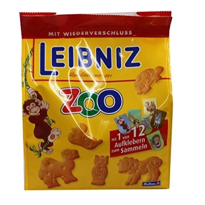 Afbeelding van Leibniz ZOO 6 stuks mini boterkoekjes in een groot pakket botergebak voor kinderen kinderkoekjes opbergdoos (6 x 125 g) dierenkoekjes om te spelen
