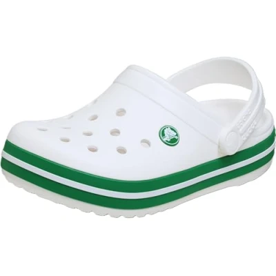 Afbeelding van Crocs Crocband Clog T Kindersandalen, uniseks, Witte en groene klimop, 5 UK kind