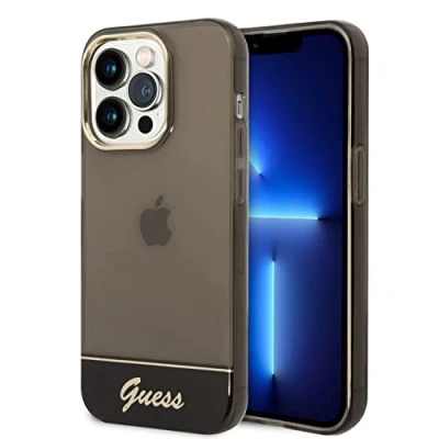 Afbeelding van Guess Translucent Back Case Geschikt voor Apple iPhone 14 Pro (6.1&quot;) Zwart