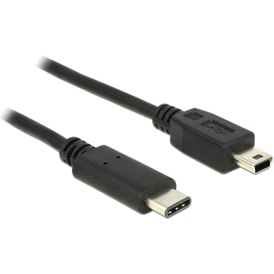Afbeelding van Delock USB kabel 24 pin C (M) naar mini Type B 3.1 1 m zwart