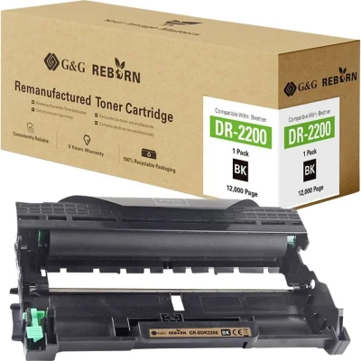 Afbeelding van G&amp;G Drum vervangt Brother DR 2200 Compatibel Zwart 12000 bladzijden Reborn remanufactured 21192