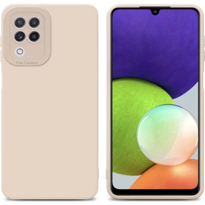 Afbeelding van Cadorabo Hoesje geschikt voor Samsung Galaxy A22 4G in Fluid CREAM Beschermhoes gemaakt van flexibel TPU silicone Cover Case