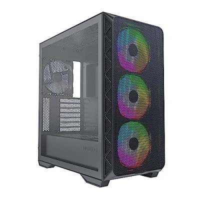 Afbeelding van MONTECH AIR 903 MAX Midi tower PC behuizing Zwart 4 voorgeïnstalleerde LED ventilators