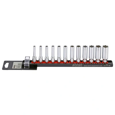 Afbeelding van SONIC 101204 Doppenset 12 Zeskant Chroom vanadium staal, Aluminium 1/4 Vierkant
