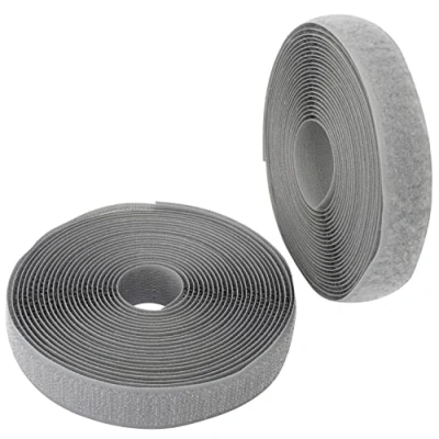 Afbeelding van AERZETIX C65896 Klittenband/rol 20 mm 5 meter met klittenband kabelorganisator/kabelklem kledingband voor kleur: steengrijs van polyamide en polyester