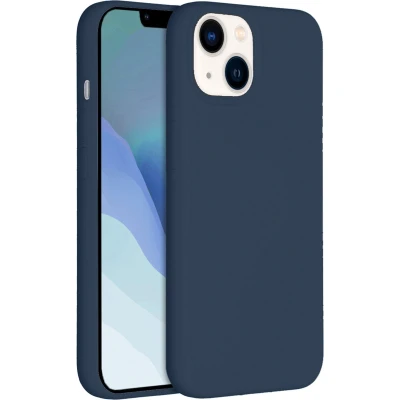 Afbeelding van Accezz Hoesje Geschikt voor iPhone 14 Siliconen Liquid Silicone Backcover Donkerblauw