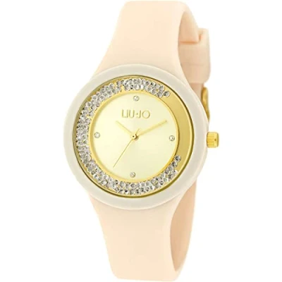 Afbeelding van LiuJo TLJ1429 Analoog kwartshorloge voor dames, met siliconen armband, lichtroze en goud, armband