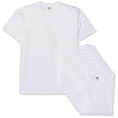 Afbeelding van Fruit of the Loom Super Premium T shirt met korte mouwen voor heren, 5 stuks, Wit.