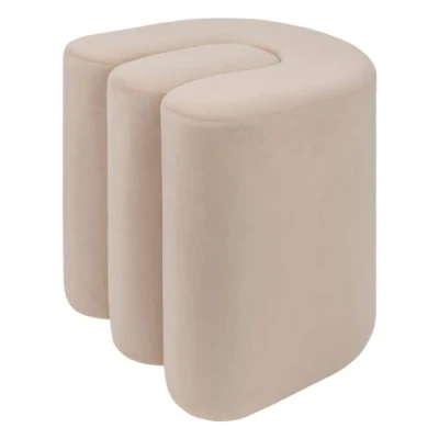 Afbeelding van Atmosphera Bolan fluwelen poef 40x40cm Beige