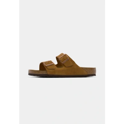 Afbeelding van Birkenstock Arizona SOFT Footbed Unisex Pantoffels, Maat: 43, Tan Veloursleer