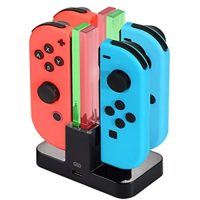 Afbeelding van Diyife 4 in 1 oplader voor Joy Con, laadstation Nintendo Switch Dock Controller met led indicator, USB Type C