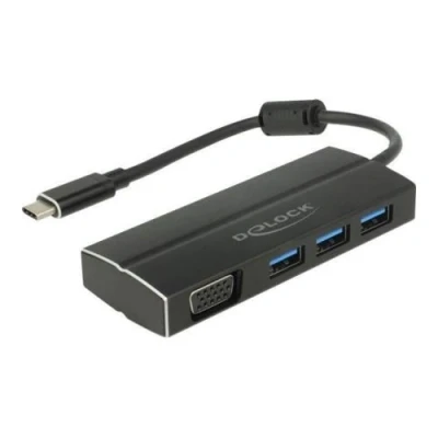 Image de DeLOCK Retail Pack station d&#039;accueil USB C 3.1 Thunderbolt 3 VGA