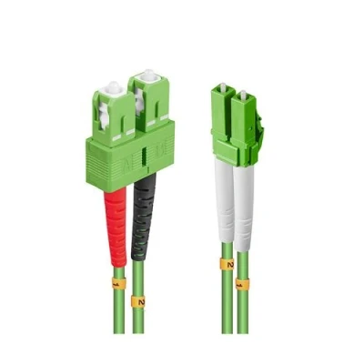 Image de Lindy Câble réseau LC multi mode (M) pour SC 2 m fibre optique 50 / 125 microns OM5 sans halogène rond vert fluo