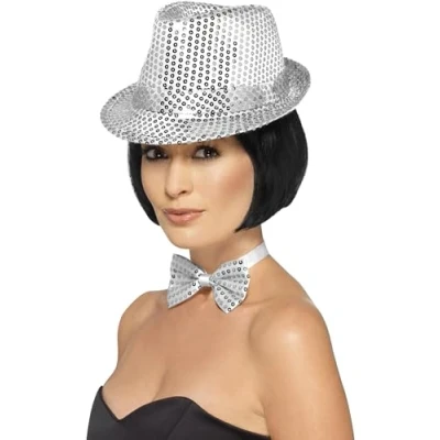 Afbeelding van Smiffys Borsalino glitter, zilver