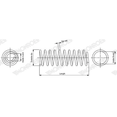 Afbeelding van MONROE SP4719 Chassisveer Schroefveer RENAULT: Kangoo II Express, / Grand