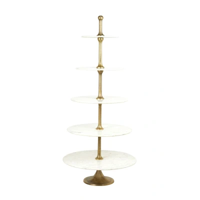 Afbeelding van Light &amp; Living Etagere VERMENTINO 79x79x175 Wit