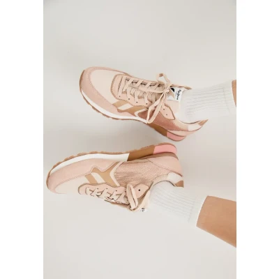 Afbeelding van Pepe Jeans BRIT Sneakers laag, Dames, Maat: 36, Buttermilk white Leer en textiel