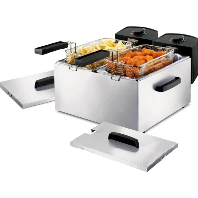 Afbeelding van Princess Dubbele Frituurpan 183123 Inhoud 2 x 3 liter Koude Zone 2x 1800W RVS