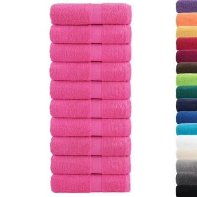 Afbeelding van vidaXL Gastendoekjes 10 st 600 g/m² 30x30 cm 100% katoen roze