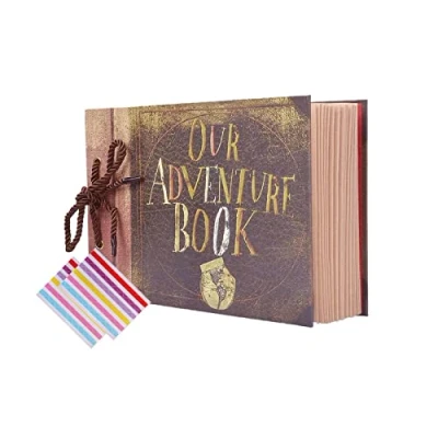 Afbeelding van PELLYDA Our Adventure Book fotoalbum DIY 30 x 19 cm herinneringsboek 80 pagina&#039;s met reisalbum, Valentijnsdag cadeau, dames, kinderen (19 27 cm)