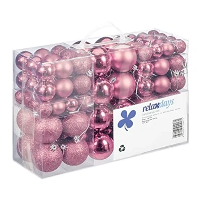 Afbeelding van Relaxdays kerstballenset 100 stuks Kunststof