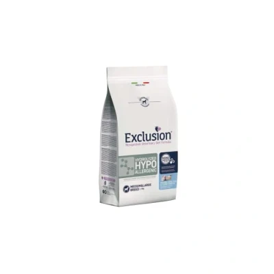 Afbeelding van Voordeelpakket: 2x2kg Exclusion Diet Hydrolyzed Hypoallergenic Medium/Large Fish Maïszetmeel Hondenvoer Droog