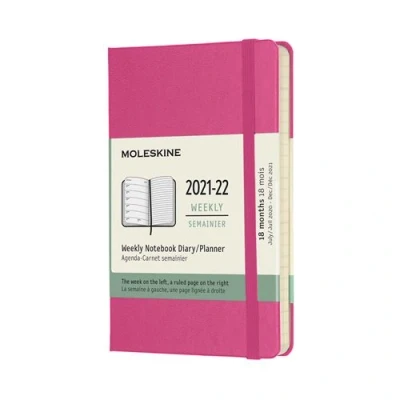 Image de Agenda scolaire semainier Moleskine Pocket Couverture rigide 2021 2022 Rose