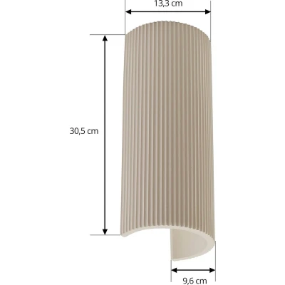 Afbeelding van Wandlamp Lindby Colja, rond, hoogte 30,5 cm, gips, wit