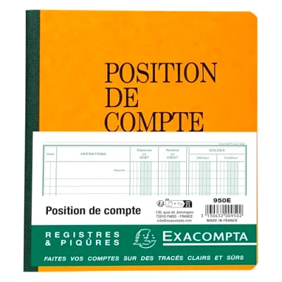 Afbeelding van Exacompta Referentie. 950E 1 contopositie genummerd verticaal formaat buitenafmetingen: 21 x 19 cm. 80 pagina&#039;s. Willekeurige kleuren: blauw geel rood groen